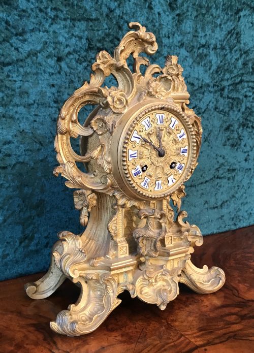 Good 19th Century Gilt Bronze Mantle Clock Circa 1875