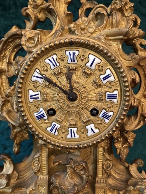 fig 1. Good 19th century gilt bronze mantle clock circa 1875