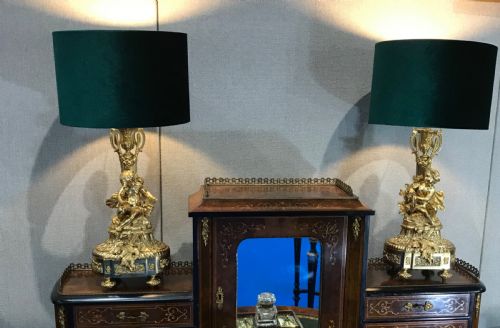 Good and Large Pair of Ormolu Lamps Circa 1875