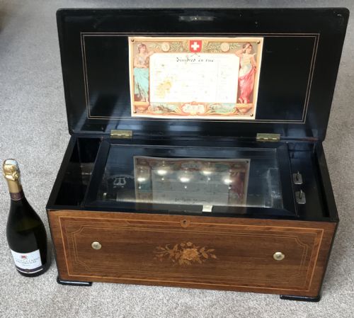 Good and Large Bells in Sight Music Box Circa 1880.Musical Box.