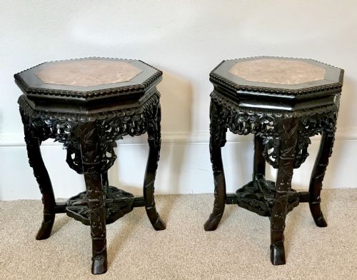 Pair of Chinese Stands, Planter. Circa 1900