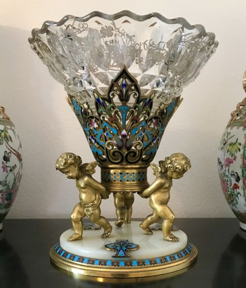 Champleve Table Centrepiece Circa 1880