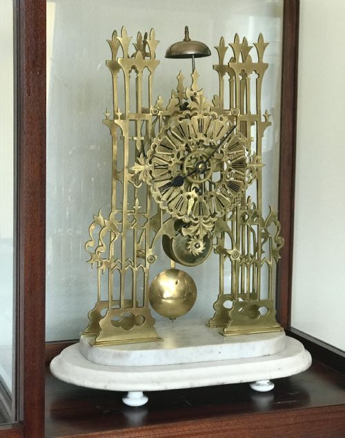 Cathedral Skeleton Clock Circa 1880