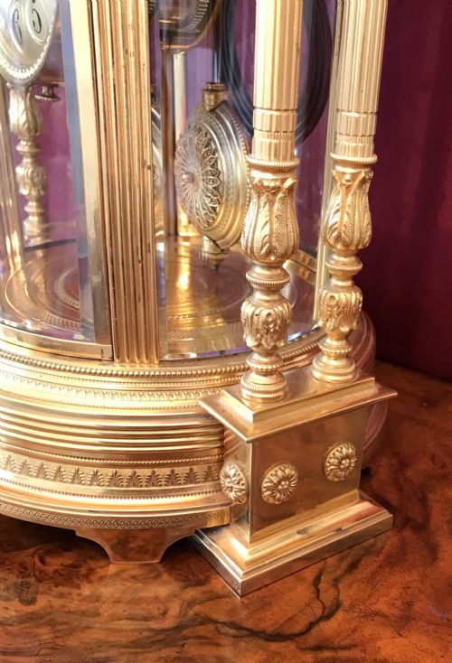 French.Mantle, Four Glass, Library Clock Circa 1875