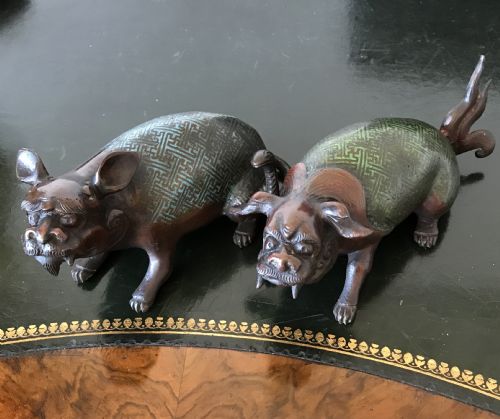 Pair of Japanese Meiji Period Bronzes Circa 1900
