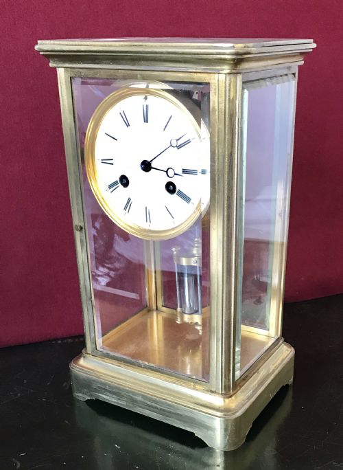 Four glass French mantle clock Circa 1900