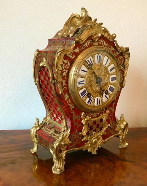 fig 1. Boulle French mantle clock circa 1890