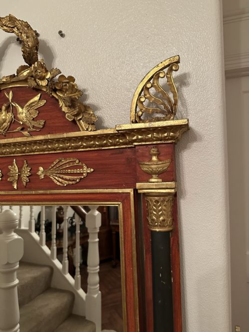 MOST DECORATIVE EMPIRE MIRROR CIRCA 1890 - ADDITIONAL PHOTO 1
