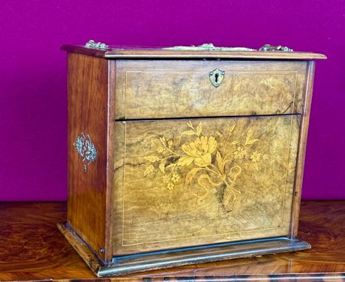 EDWARDIAN MARQUETRY STATIONERY CABINET CIRCA 1900 - ADDITIONAL PHOTO 5