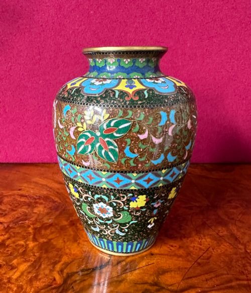 FINE CLOISONN VASE CIRCA 1900 JAPANESE VASE MEIJI Q - ADDITIONAL PHOTO 3