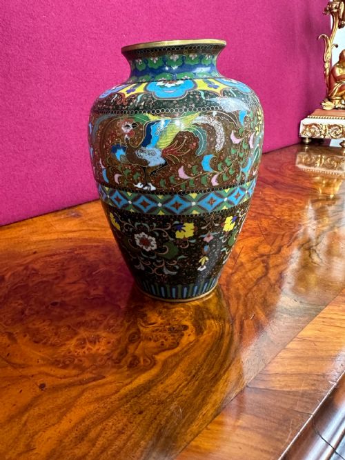 FINE CLOISONN VASE CIRCA 1900 JAPANESE VASE MEIJI Q - ADDITIONAL PHOTO 4