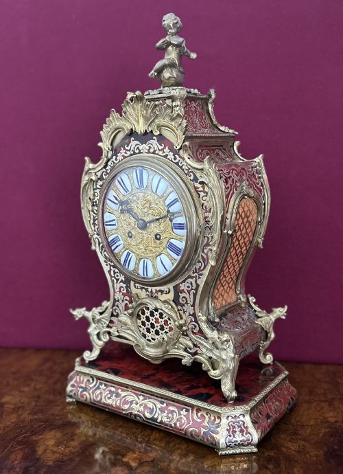Boulle Mantle Clock Circa, 1875. French Mantel. Bracket Clock.