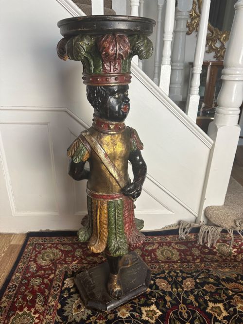 American Indian Tobacco Pedestal Circa 1900. Blackamoor, Jardiniere Stand