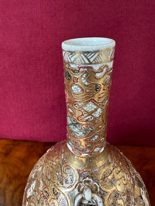 SATSUMA BOTTLE VASE CIRCA 1890 - ADDITIONAL PHOTO 4