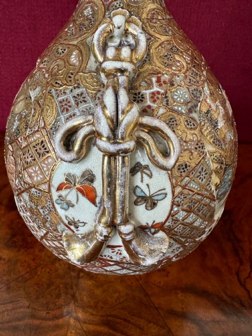 SATSUMA BOTTLE VASE CIRCA 1890 - ADDITIONAL PHOTO 5
