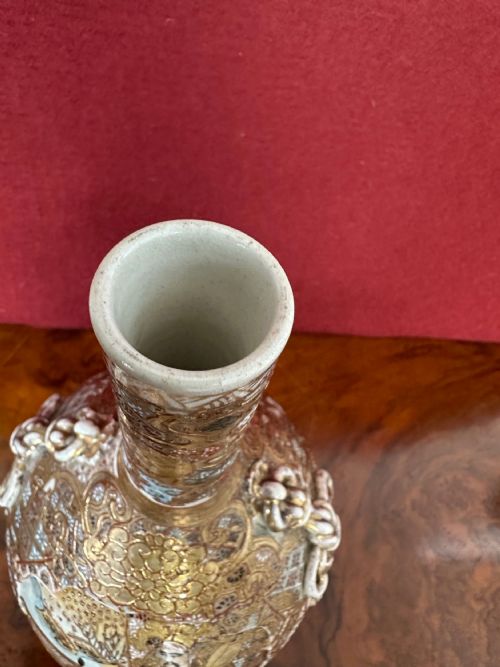 SATSUMA BOTTLE VASE CIRCA 1890 - ADDITIONAL PHOTO 2