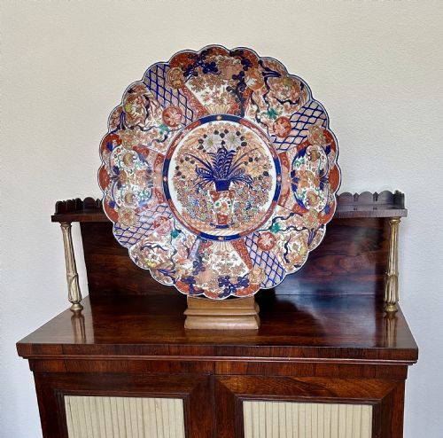 A Good and Large Imari Charger Circa 1880.
Japanese, Arita, Porcelain 
