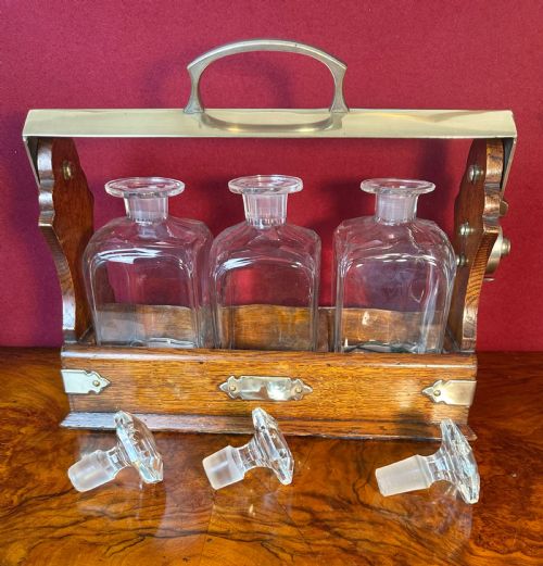 EDWARDIAN THREE DECANTER TANTALUS - ADDITIONAL PHOTO 3
