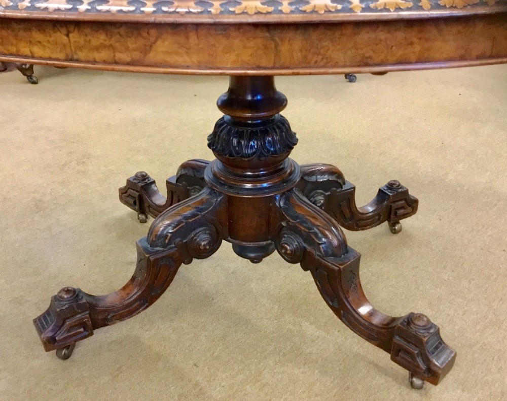 VICTORIAN WALNUT OVAL PEDESTAL TABLE View II