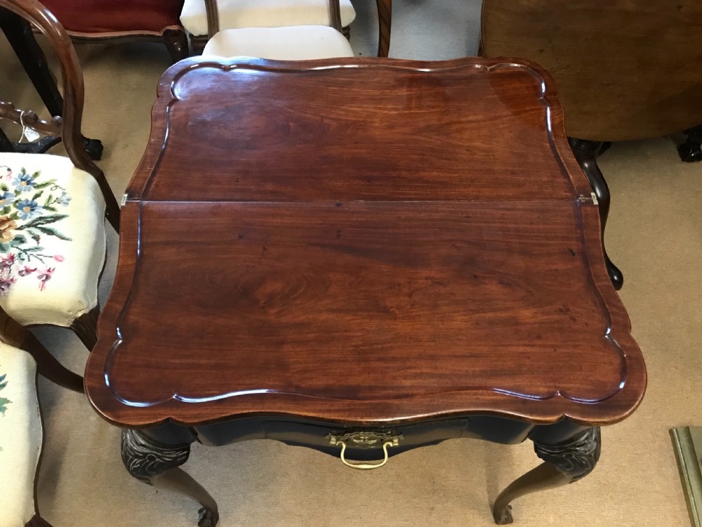 18th century Duch  mahogany games table  View II