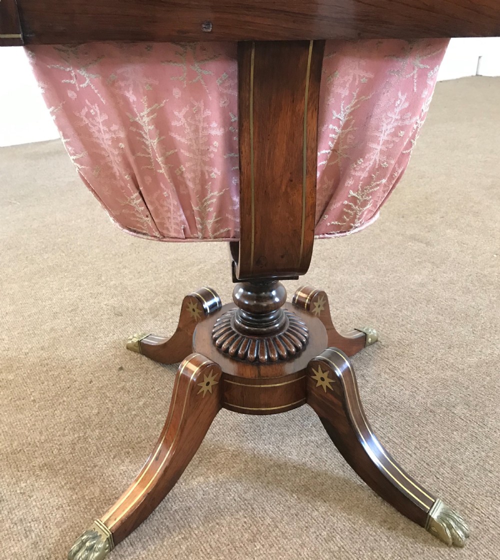  Regency brass inlaid rosewood worktable  View III