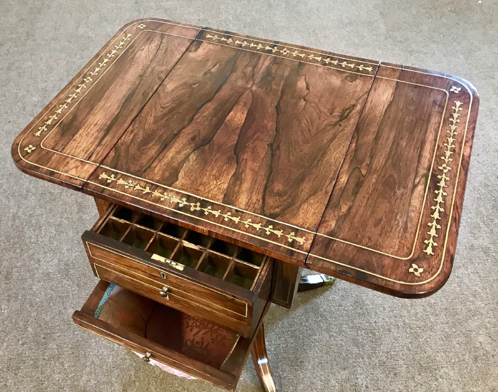  Regency brass inlaid rosewood worktable  View VI