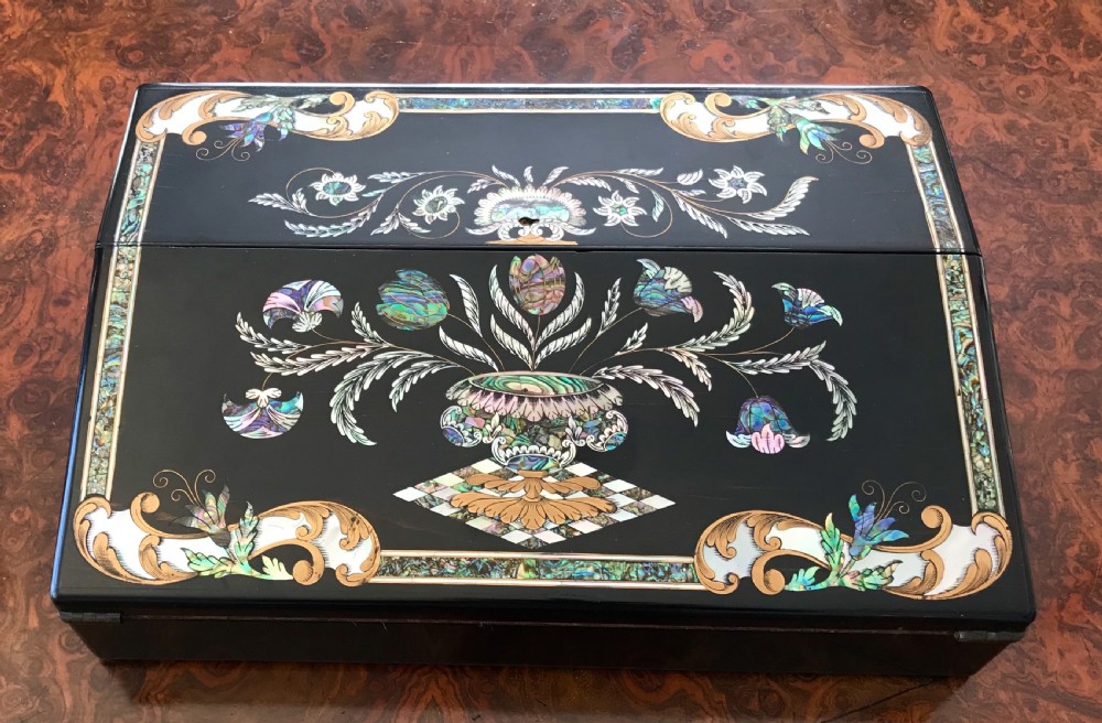  Victorian Exotic shell inlaid  writing box 