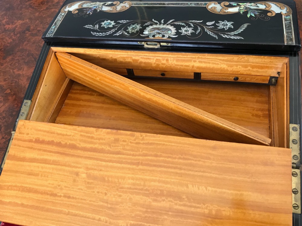  Victorian Exotic shell inlaid  writing box  View V