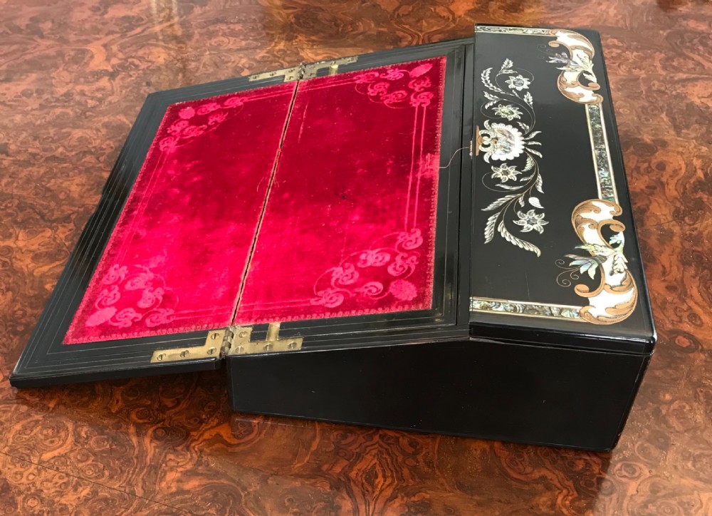  Victorian Exotic shell inlaid  writing box  View VIII