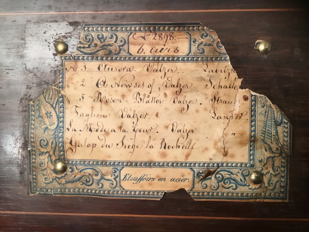 Rare Key Wind music box  circa 1860  View V