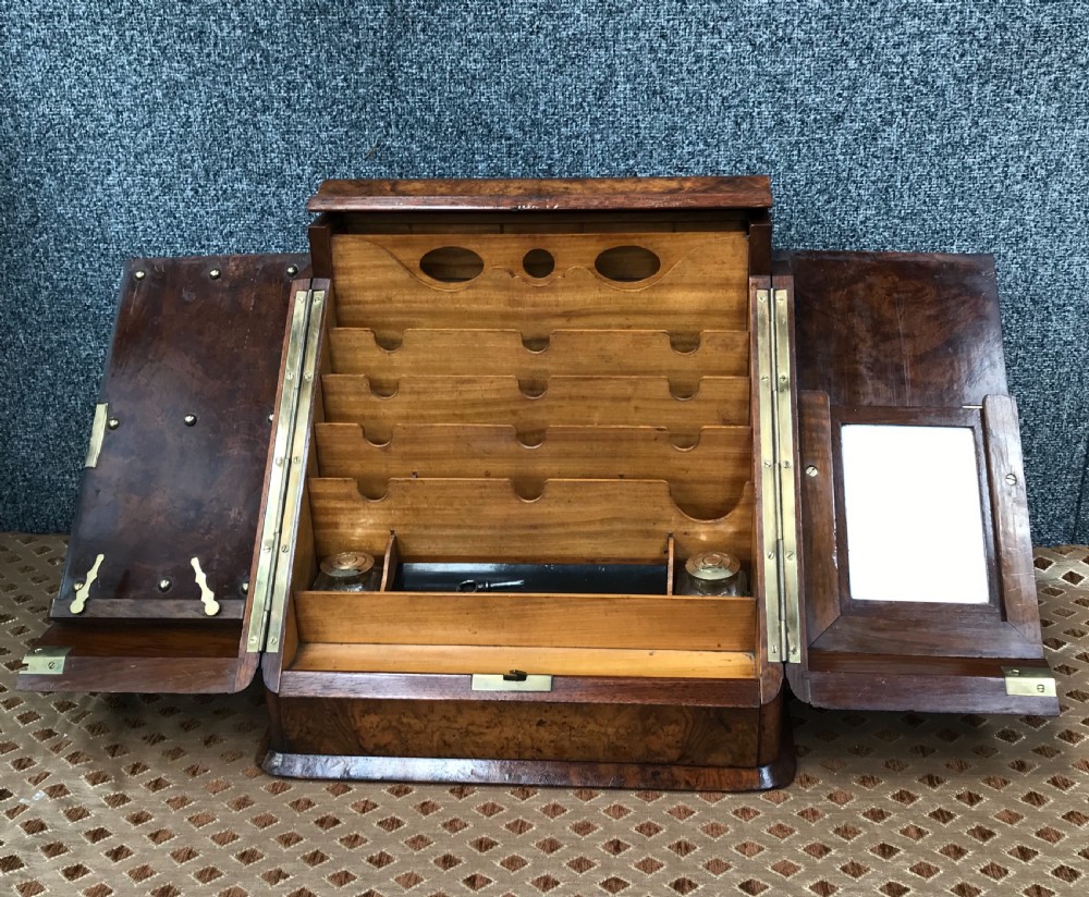 Victorian walnut stationary compendium  View II