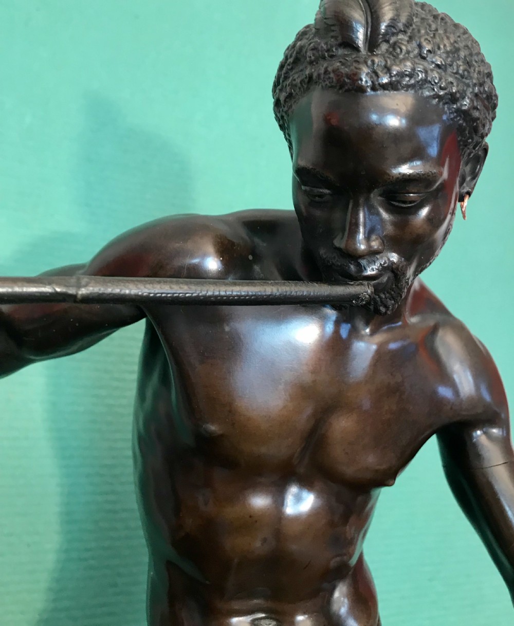  Good and large bronze study of a snake charmer circa 1860  View II