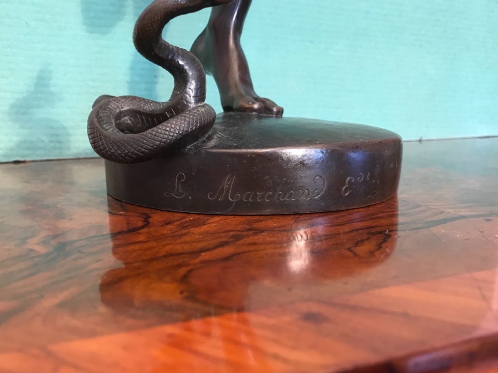  Good and large bronze study of a snake charmer circa 1860  View VI