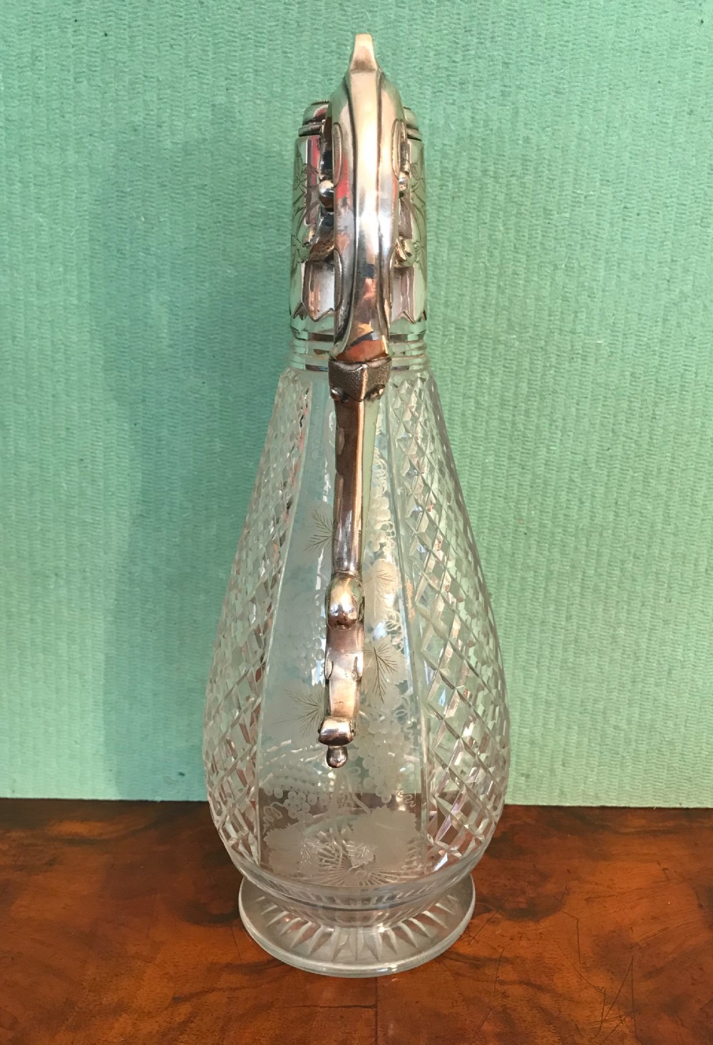  Edwardian fruiting vine Claret jug  View VI