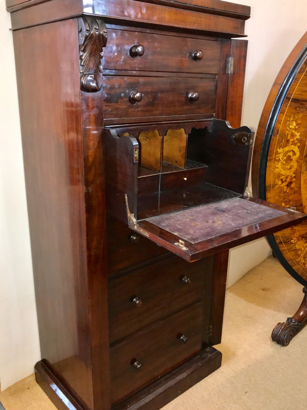 19th century secretaire Wellington chest 1875 View IV