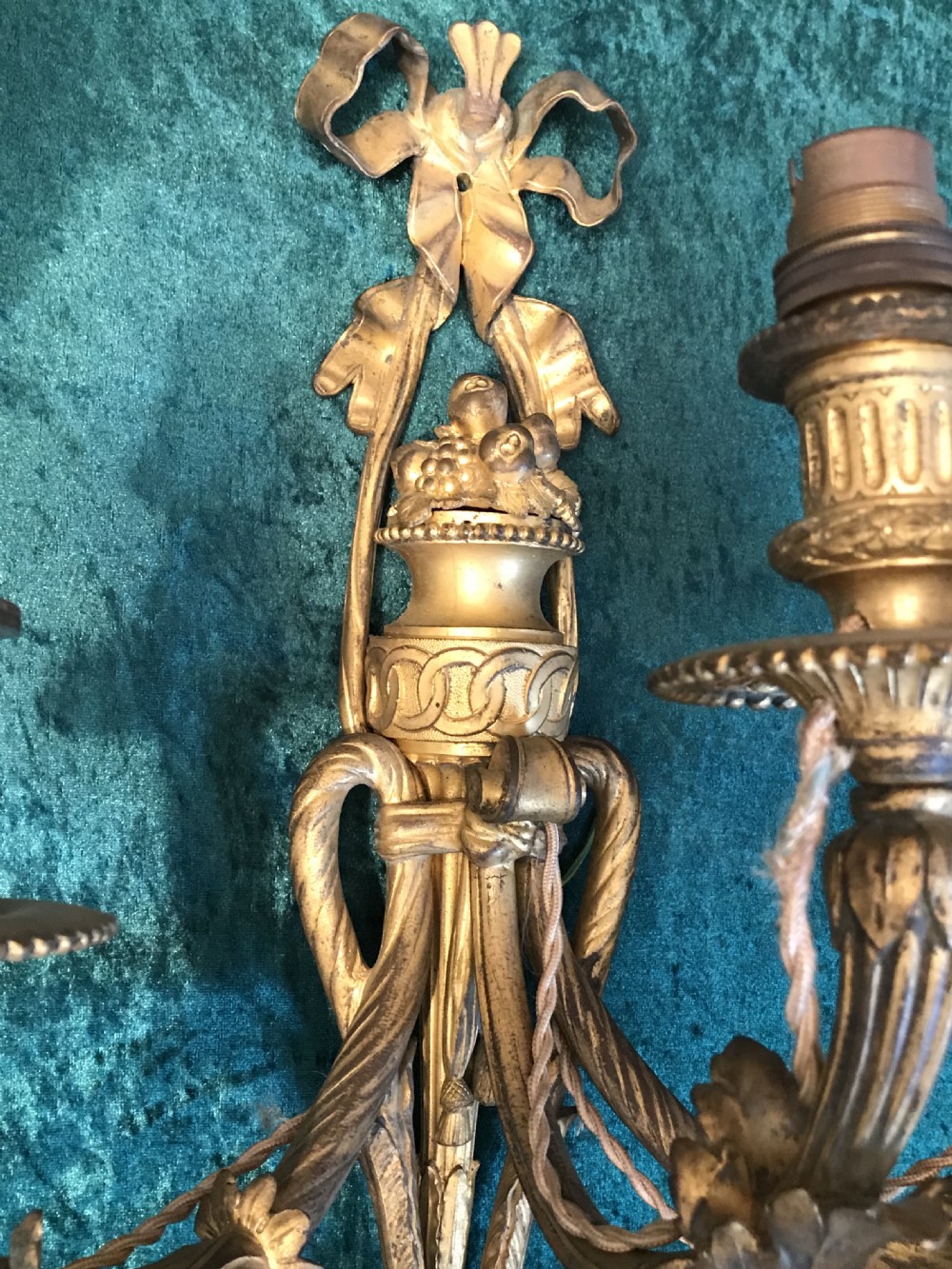 Most ornate pair of wall lights circa 1900 View III