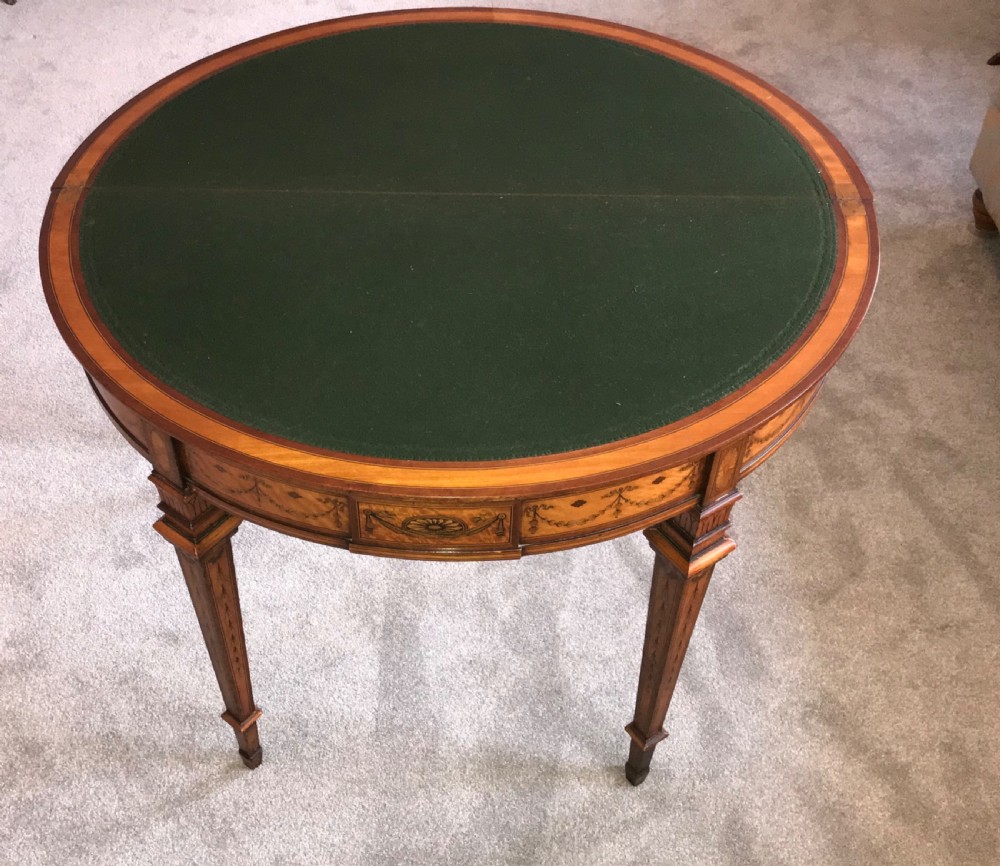 A exceptional quality satinwood card table circa 1890 View IX