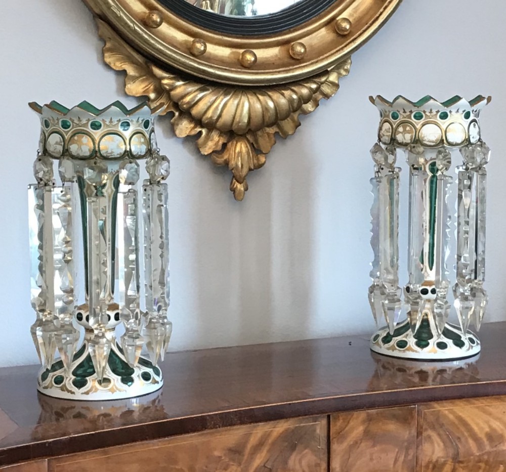 A good and large pair of Victorian lustres, prism drop, lustres 