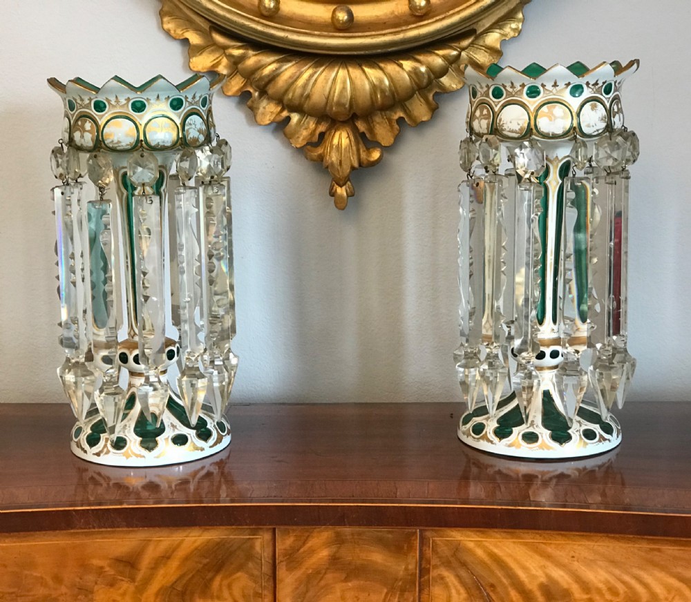 A good and large pair of Victorian lustres, prism drop, lustres  View II