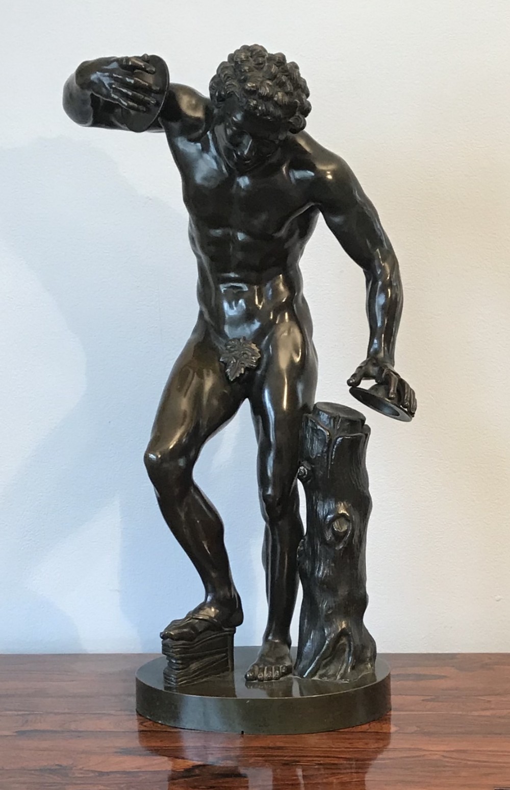 Good and large Bronze, Grand Tour, Sculpture, of a dancing Faun circa 1850