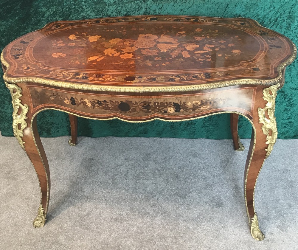 Exhibition quality marquetry Table circa 1875
