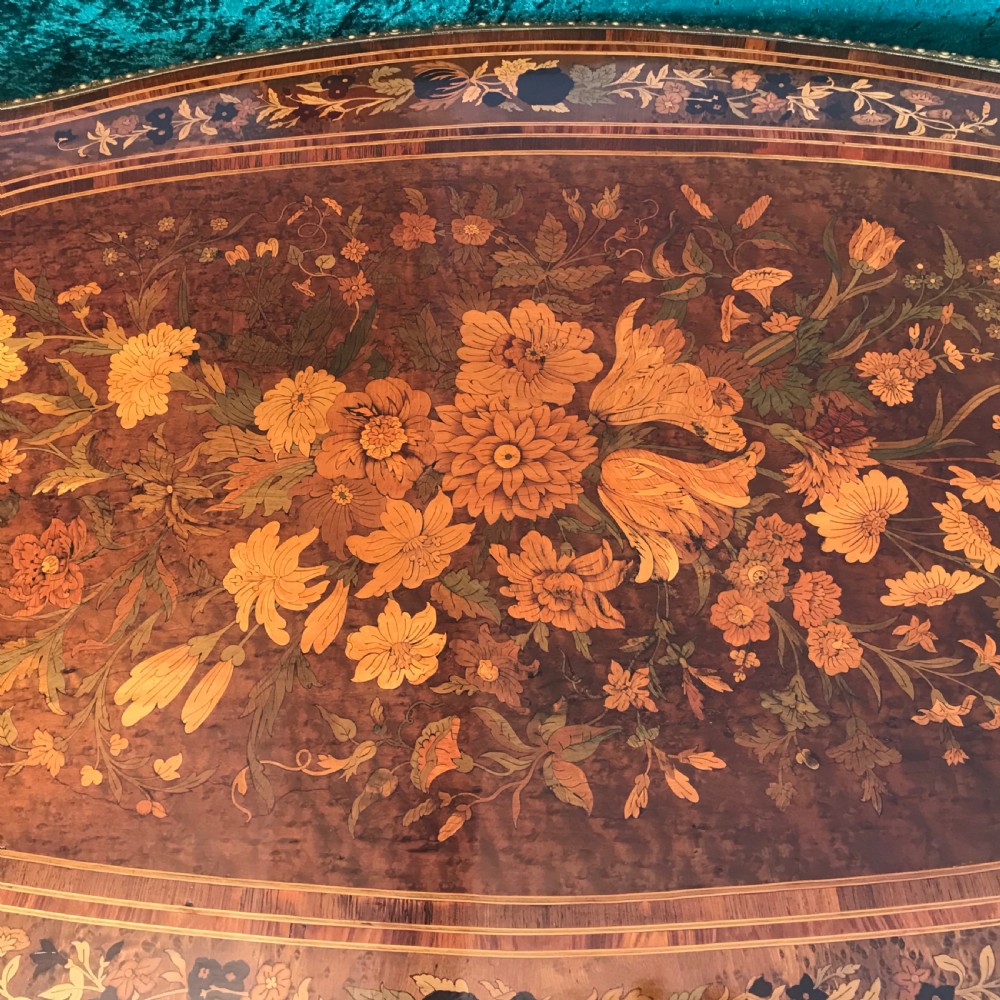 Exhibition quality marquetry Table circa 1875 View III