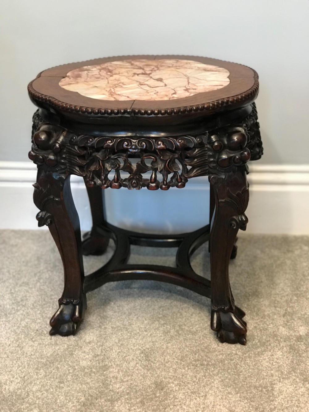 Chinese padouk jardiniere planter stand circa 1890