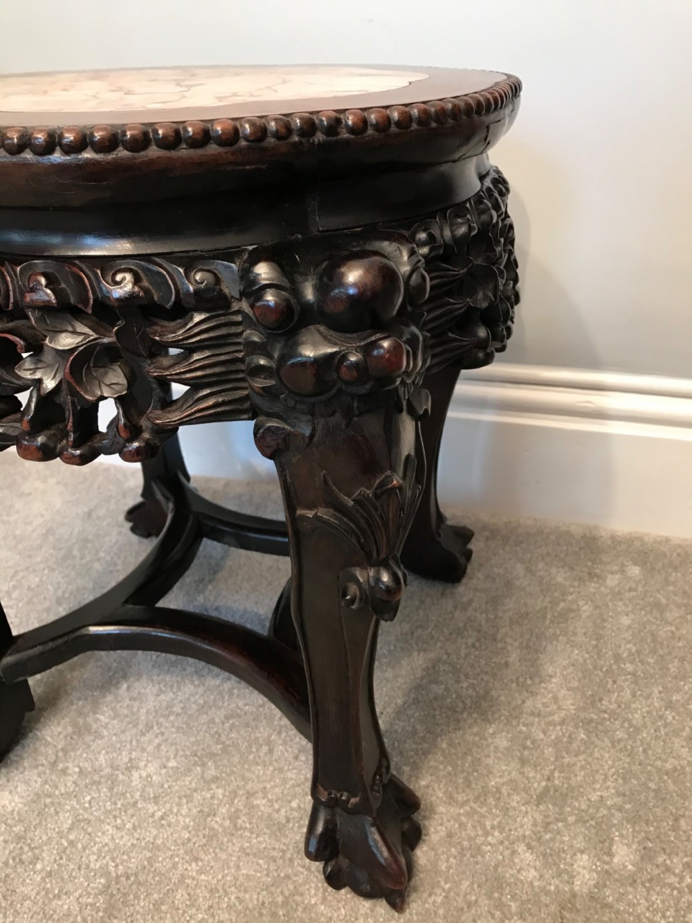 Chinese padouk jardiniere planter stand circa 1890 View IV