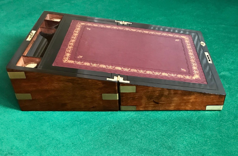 Victorian campaign, brass bound stationary, writing slope. View II