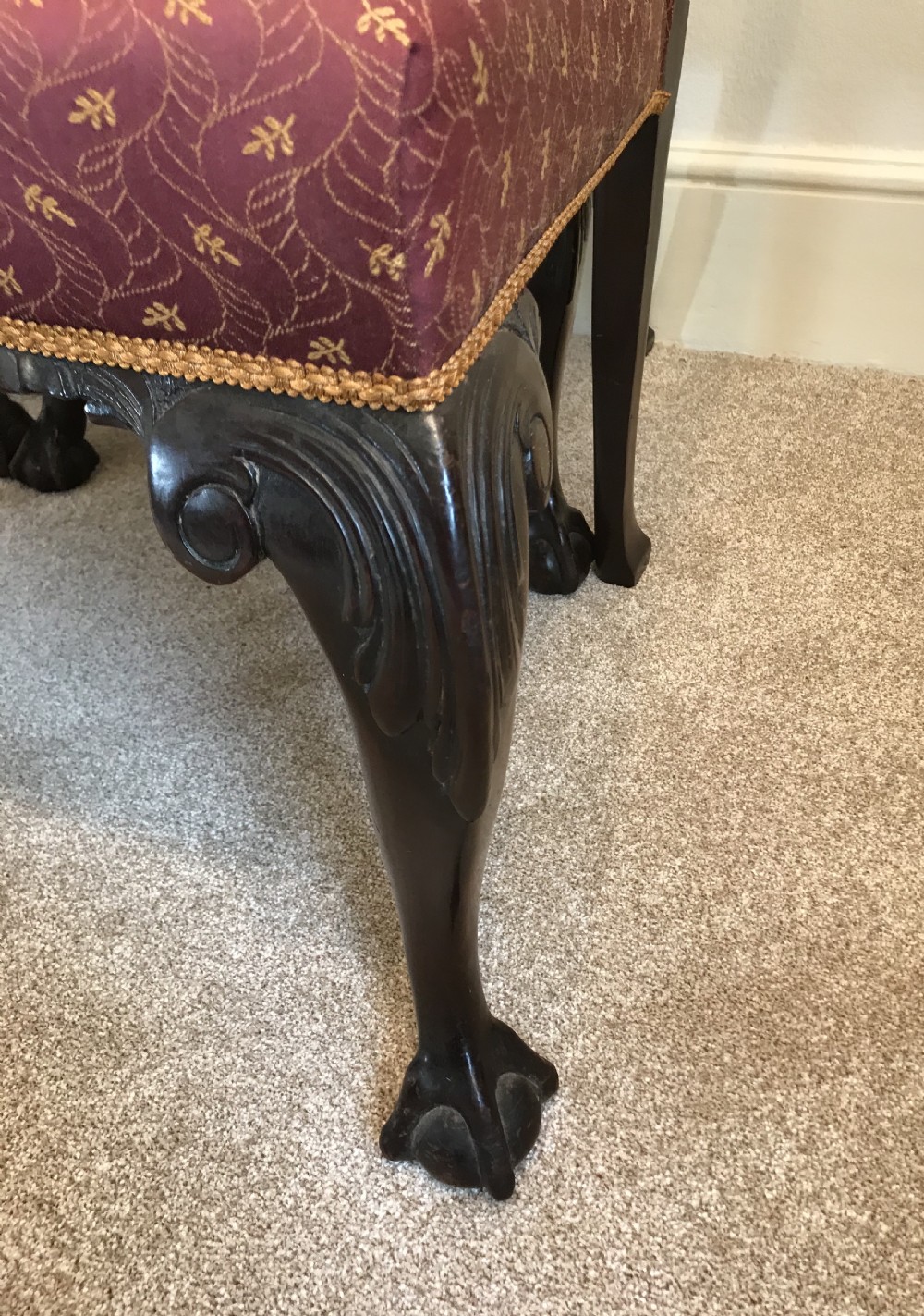 A very fine set of 4 mahogany, Dining, chairs in the manner of Chippendale by T. Wilson View V