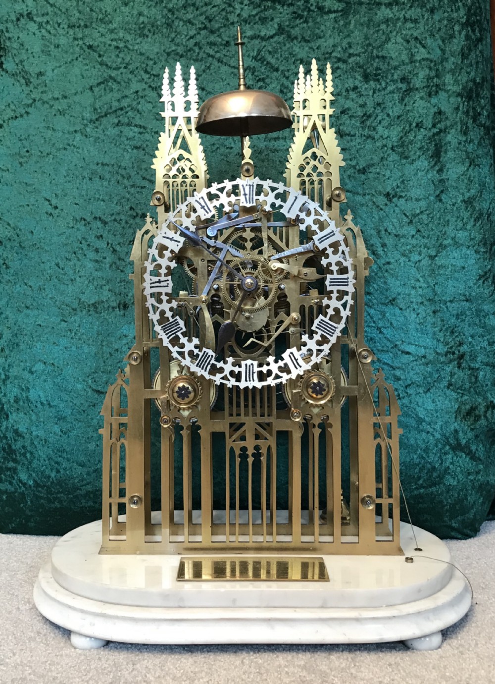 Good and large  Cathedral skeleton, mantel, table, library, clock circa1860