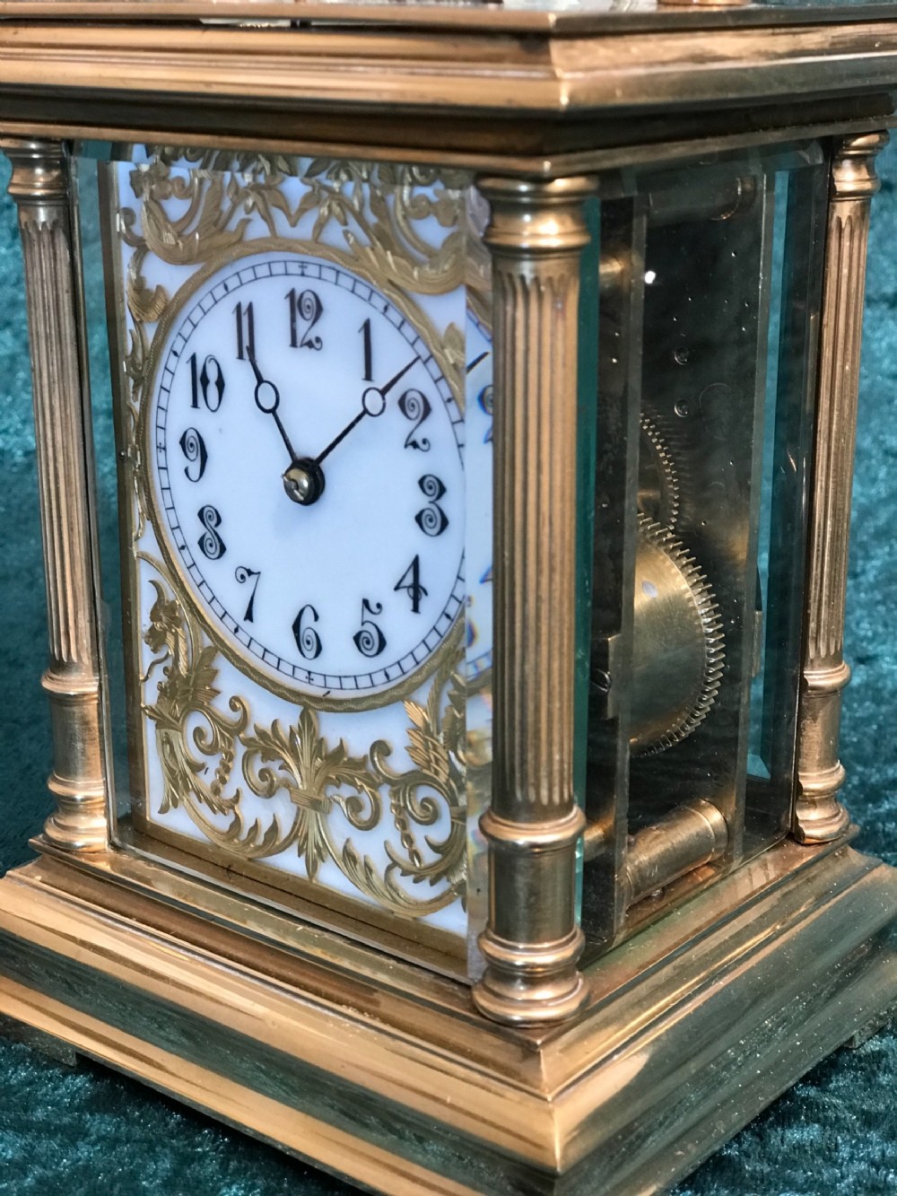 Exceptional quality repeating carriage clock, or library clock.circa 1900