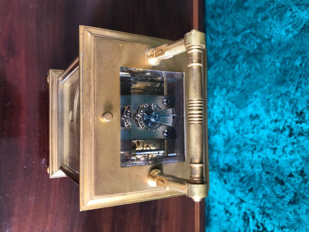 Fine gilt carriage clock circa 1900 View V