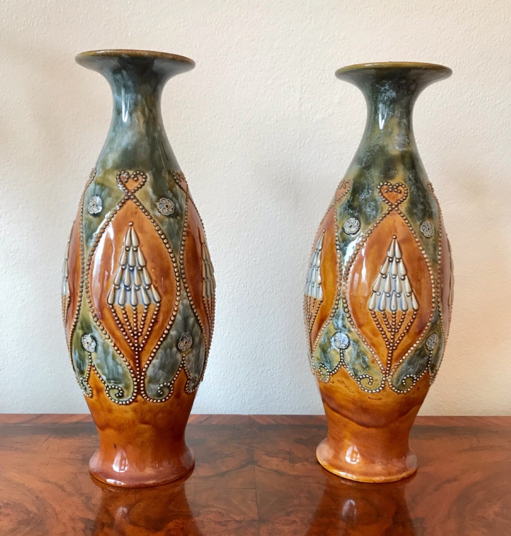 Pair of Doulton stoneware vases